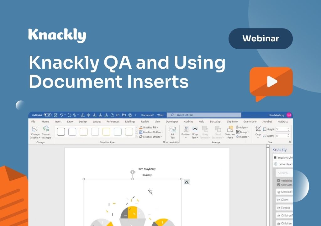 Knackly qa and using document inserts