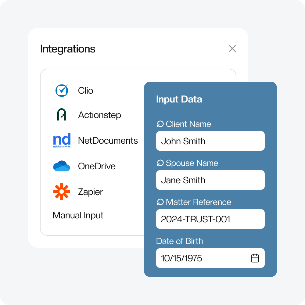 Enter client data once and reuse it as needed